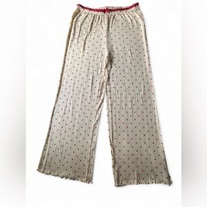 NWOT Heart Print Pajama Pants XL Lounge Sleepwear Wide Leg Cozy Cotton Pants